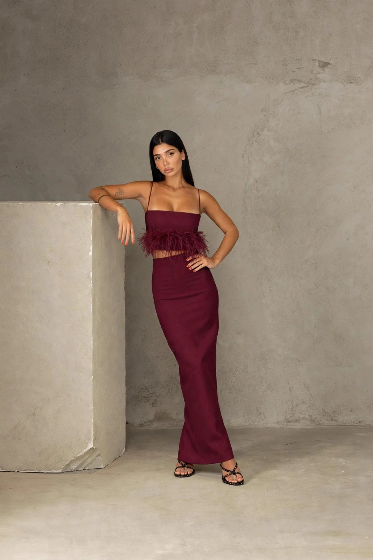 Top Saphir No Strass - Burgundy
