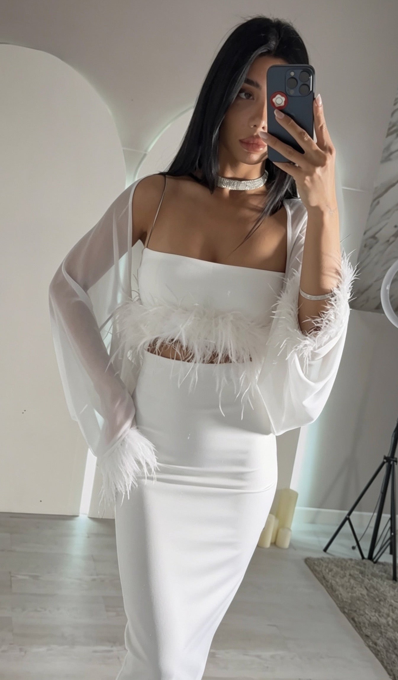 Top Saphir senza strass Bianco