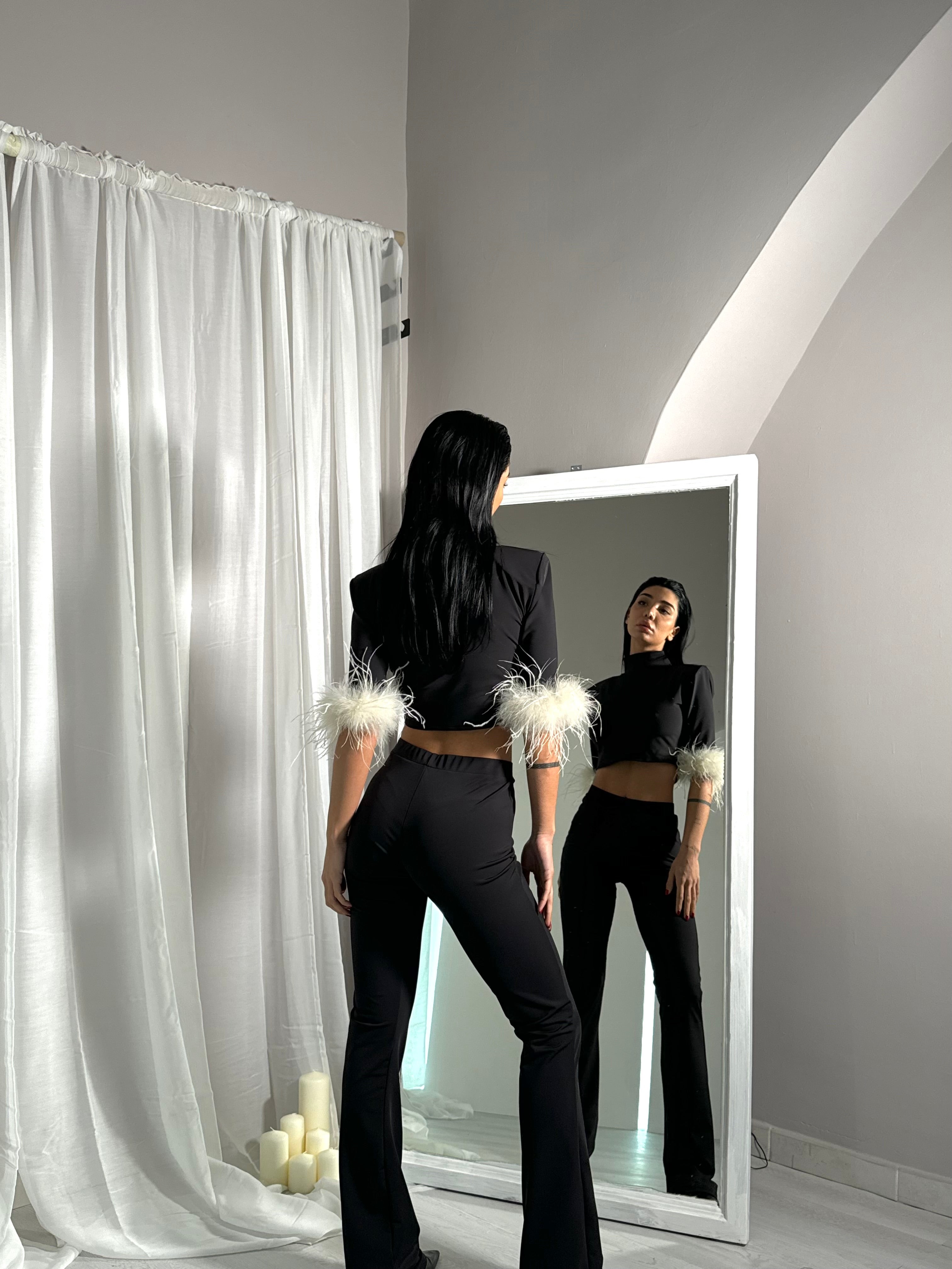 Crop top Black Fever