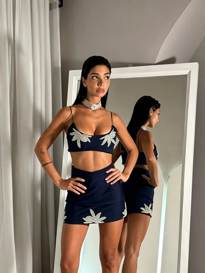 Top Kira Bianco, Nero e Blu