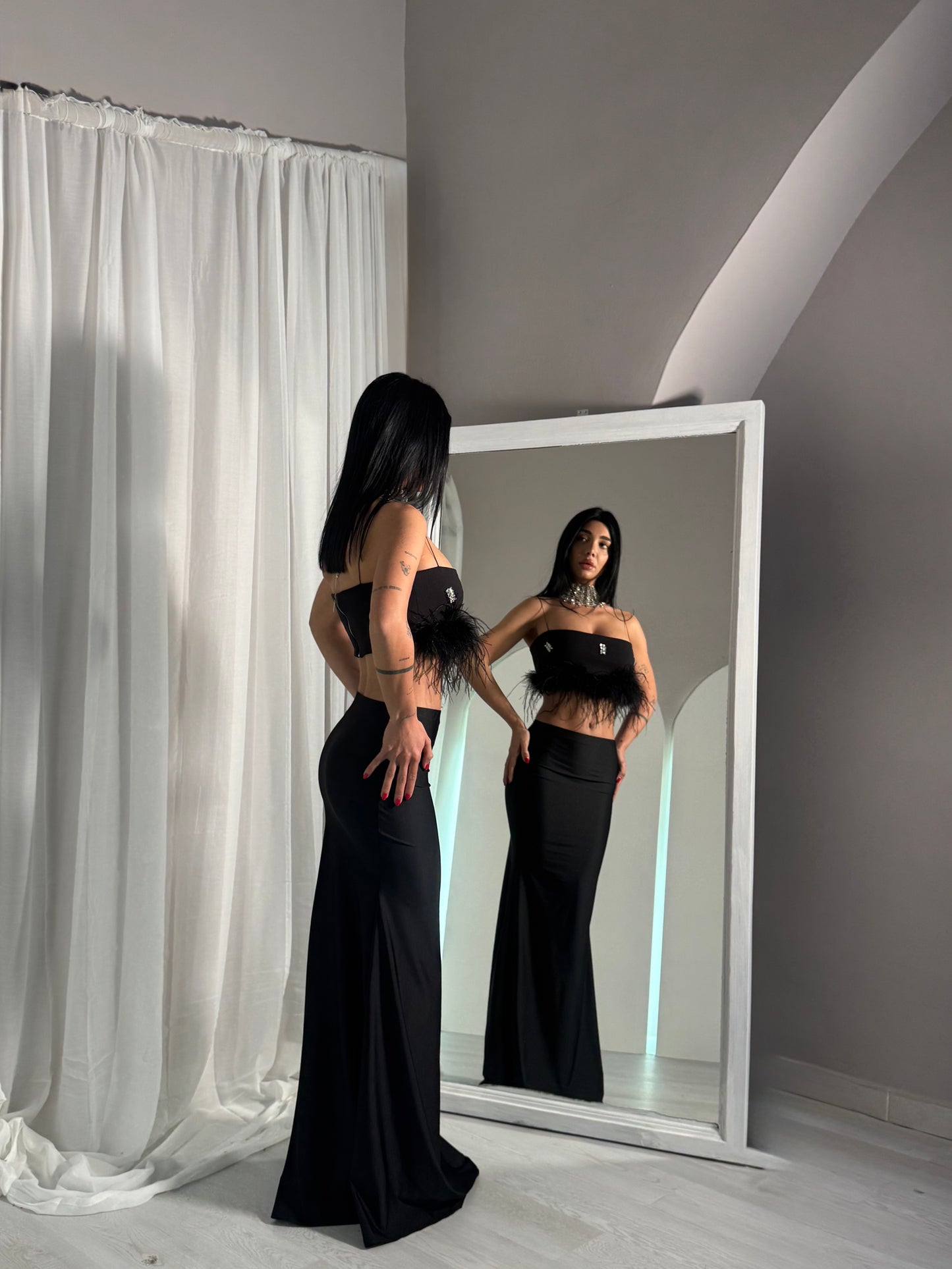 Top Saphir mini strass