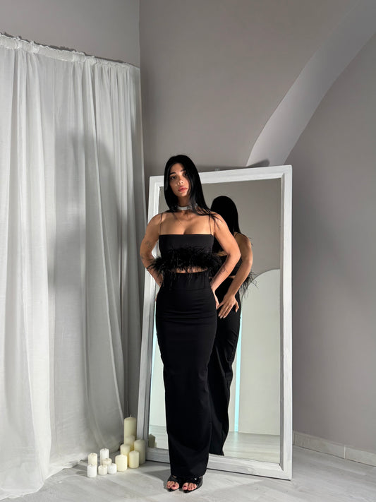 Top Saphir senza strass Nero