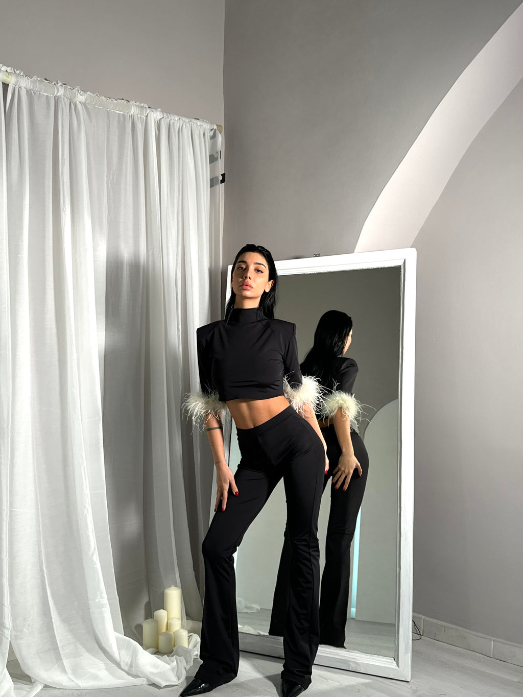 Crop top Black Fever